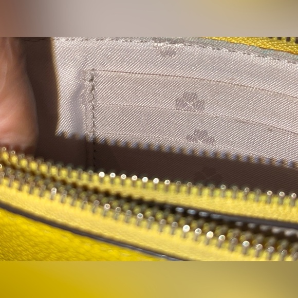Kate Spade Taylor Double Zip Crossbody Handbag yellow EUC golden hour summer - Picture 9 of 14